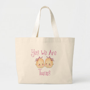 Grand Tote Bag Oui nous sommes des jumeaux - filles