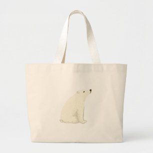 Grand Tote Bag Ours blanc comme symbole canadien national de