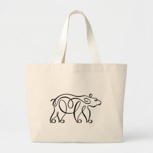 Grand Tote Bag Ours calligraphique