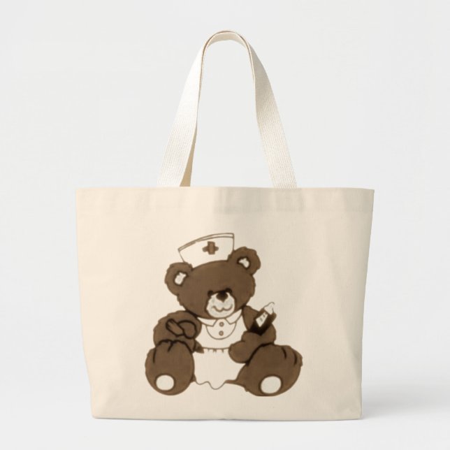 Grand Tote Bag Ours de l'infirmière Brown (Devant)