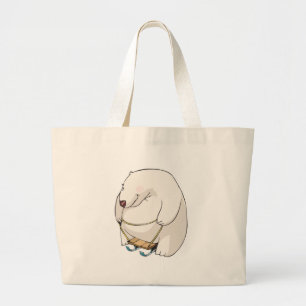 Grand Tote Bag ours polaire à manches drôles