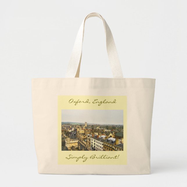 Grand Tote Bag Oxford, Angleterre, vue élevée de St, simplement (Devant)