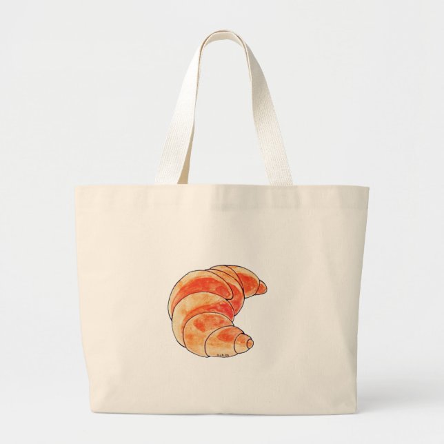 Grand Tote Bag pain aux croissants bruns (Devant)