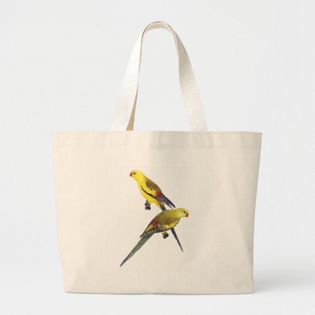 Grand Tote Bag Paire de perroquets Regent - Polytelis anthopeplus (Devant)