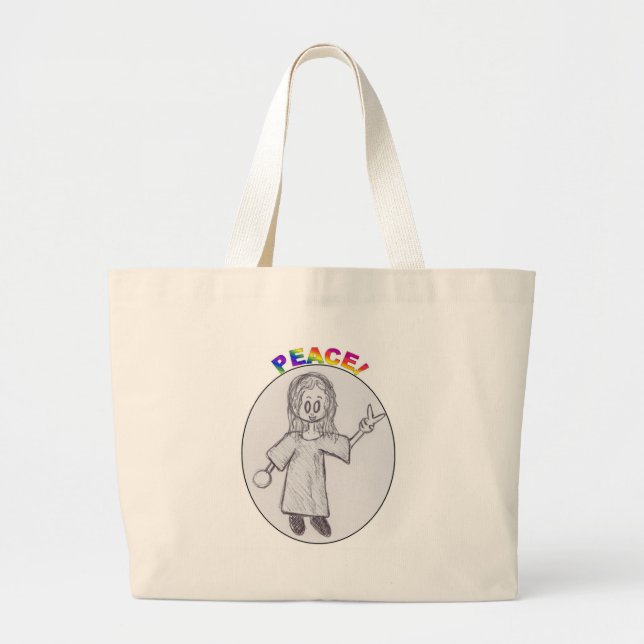 Grand Tote Bag paix ! (Devant)
