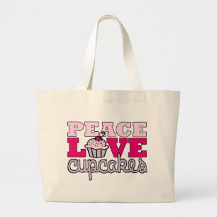 Grand Tote Bag Paix, amour et petits gâteaux !