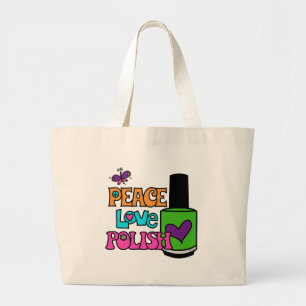 Grand Tote Bag Paix, amour, et polonais