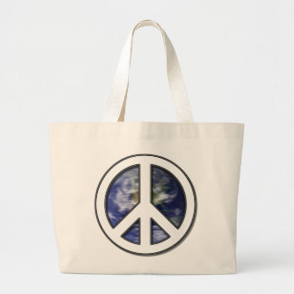 Grand Tote Bag Paix blanche Sign7 de la terre