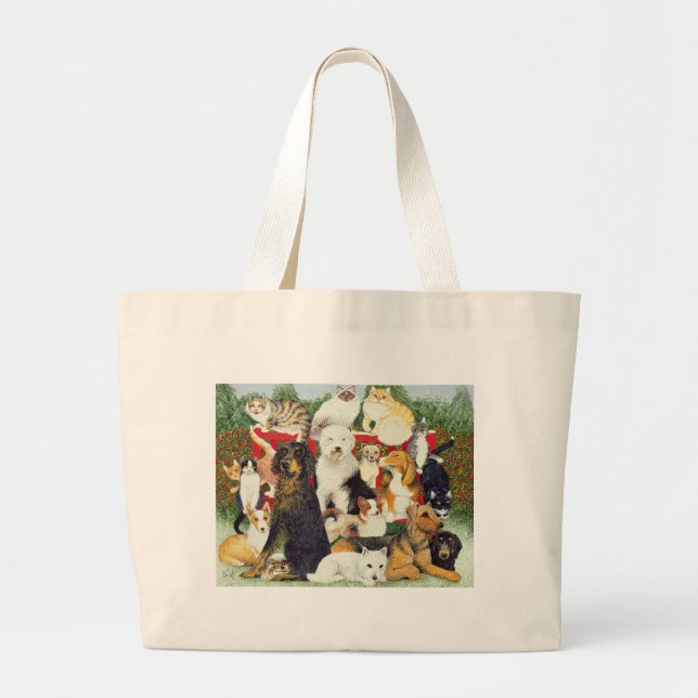 Grand Tote Bag Paix de Noël (Devant)