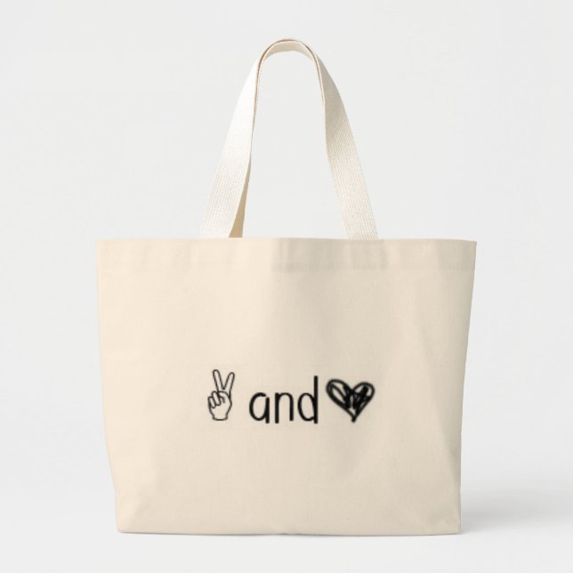 Grand Tote Bag Paix et amour (Devant)