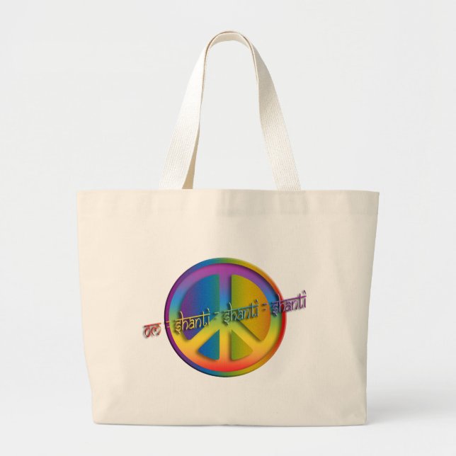 Grand Tote Bag Paix Om Shanti (Devant)