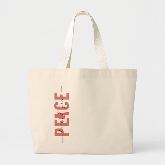 Grand Tote Bag Paix sois avec toi (Devant)