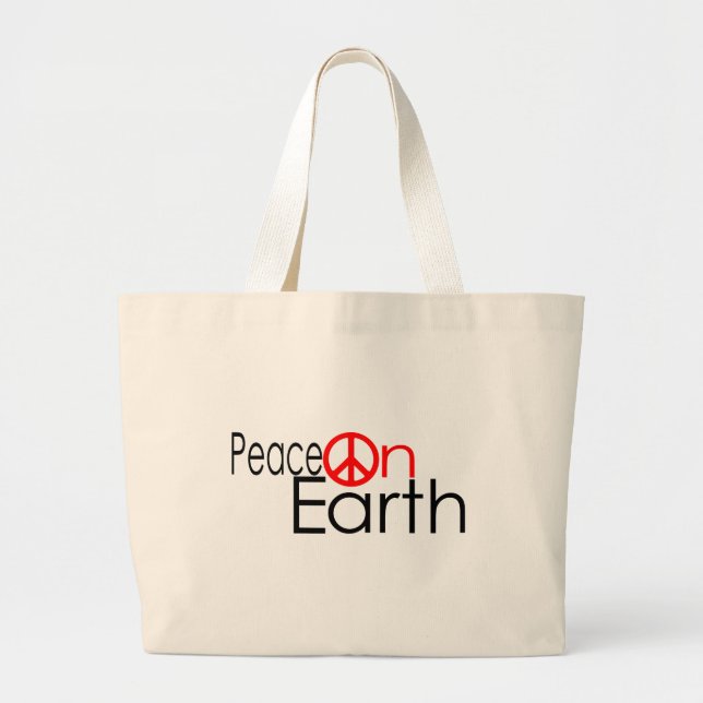 Grand Tote Bag Paix sur Terre (Devant)