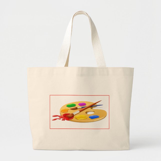 Grand Tote Bag Palette d'artiste (Devant)