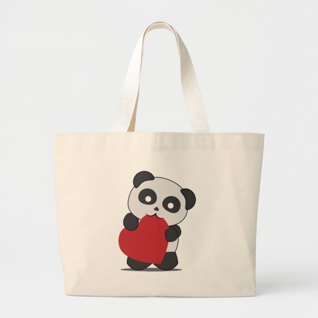 Grand Tote Bag Panda love (Devant)
