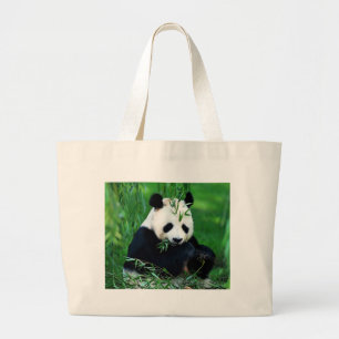 Grand Tote Bag Panda Manger Feuilles
