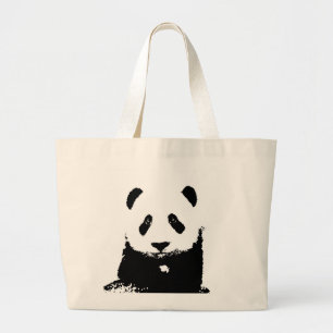 Grand Tote Bag Panda noir et blanc