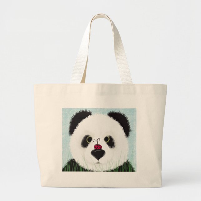 Grand Tote Bag Panda roux adorable (Devant)