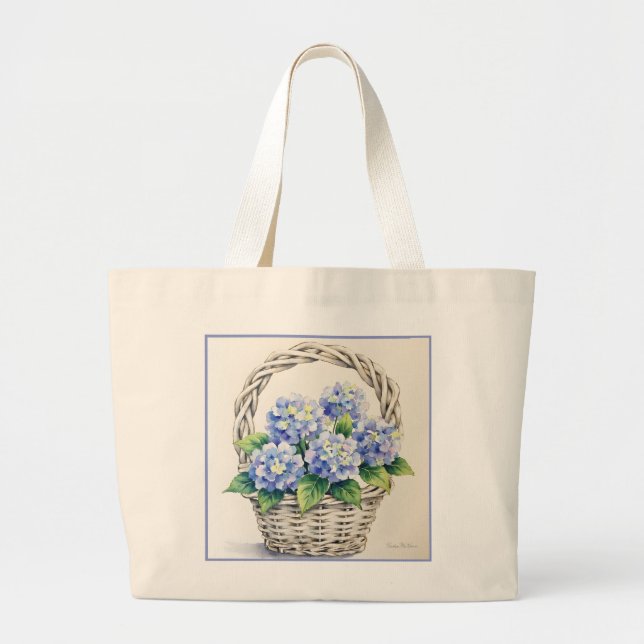 Grand Tote Bag Panier de Fleurs Épanouies (Devant)