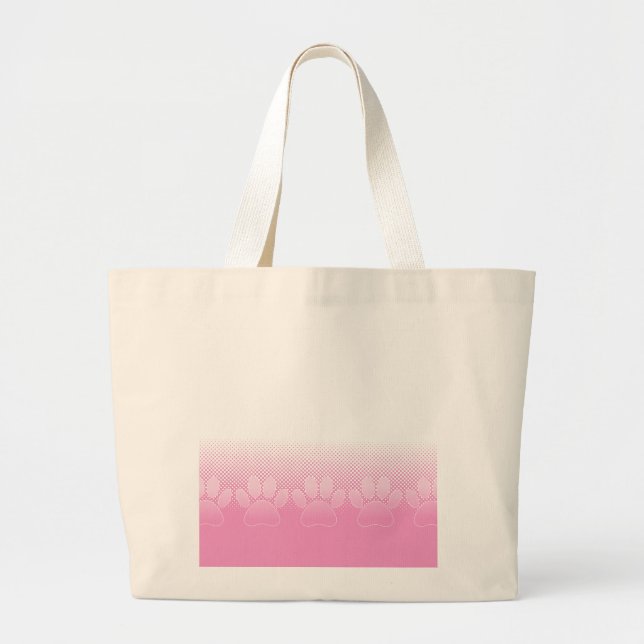 Grand Tote Bag Paniers Roses Et Blancs Avec Arrière - plan De New (Devant)