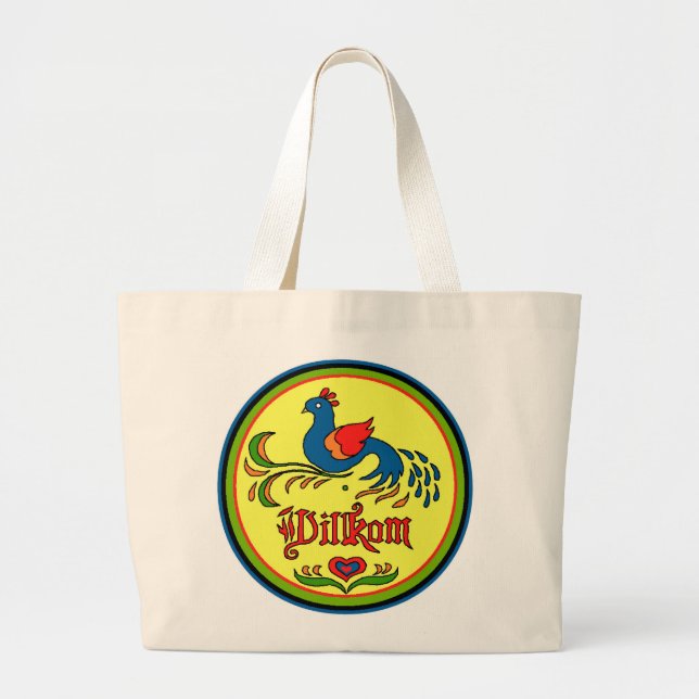 Grand Tote Bag Panneau hexadécimal Bienvenue Oiseau (Devant)