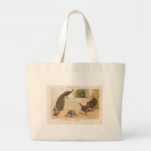 Grand Tote Bag Paon, la Turquie, et pintade