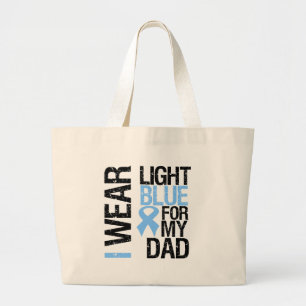 Grand Tote Bag Papa bleu-clair de ruban de cancer de la prostate