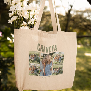 Grand Tote Bag Papi 5 Collage de photos personnalisé