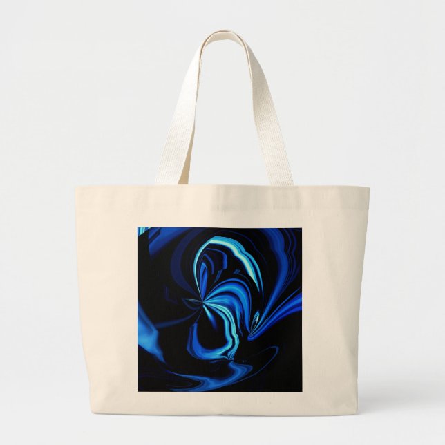 Grand Tote Bag Papillon bleu Abstrait (Devant)