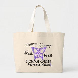 Grand Tote Bag Papillon celtique 3 de cancer de l'estomac