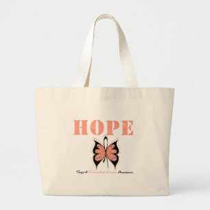 Grand Tote Bag Papillon de l'espoir du cancer de l'estomac