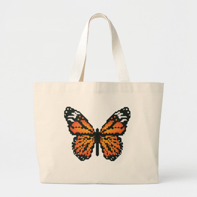 Grand Tote Bag Papillon monarque en polygone (Devant)