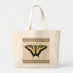 Grand Tote Bag Papillon Southwestern jaune Swallowtail