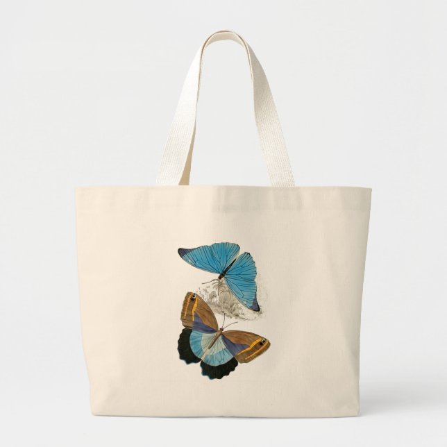 Grand Tote Bag Papillons - Bleu (Devant)