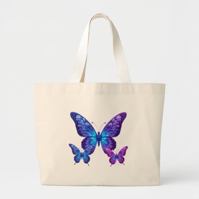 Grand Tote Bag 🌌 papillons galactiques 🌌 (Devant)