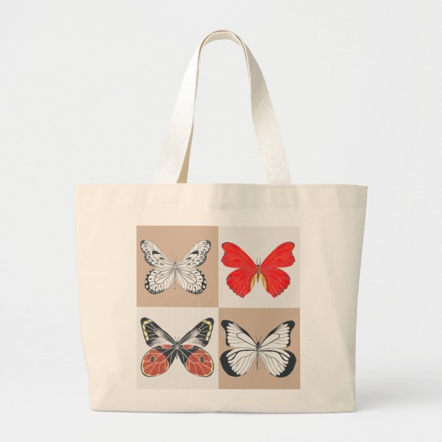 Grand Tote Bag Papillons sur une Fourre-tout Jumbo (Devant)