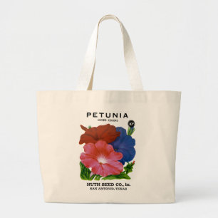 Grand Tote Bag Paquet de semences Vintage Petunia