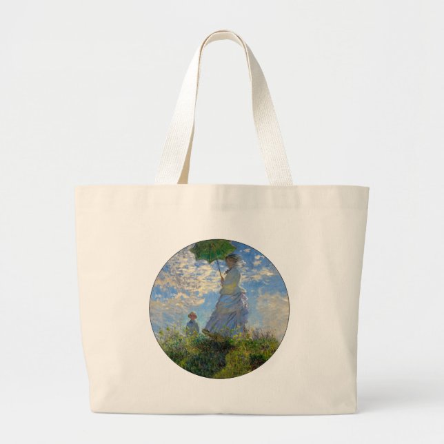 Grand Tote Bag Parasol Monet Femme Impressionnisme (Devant)