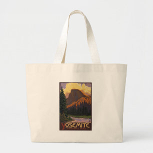 Grand Tote Bag Parc national de Yosemite - Poster de voyage à mi-