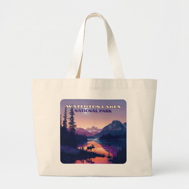 Grand Tote Bag Parc national des Lacs-Waterton Canada Alberta (Devant)