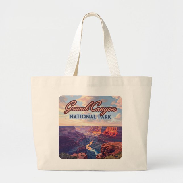 Grand Tote Bag Parc national du Grand Canyon Arizona Retro (Devant)