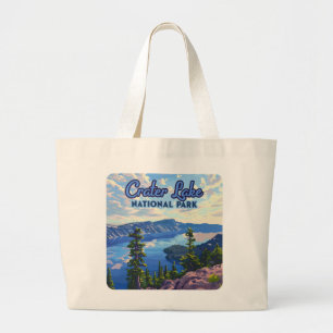 Grand Tote Bag Parc national du lac Crater Oregon Retro