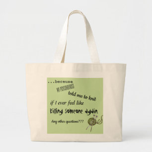 Grand Tote Bag Parce que mon psychiatre m'a dit de le tuer