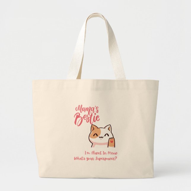 Grand Tote Bag Parfait pour tous les amoureux de les chats ! (Devant)