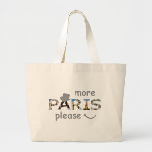 Grand Tote Bag Paris Attractions Plus Paris S'il vous plaît Parti