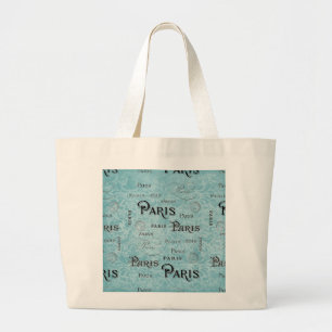 Grand Tote Bag Paris Damas bleues