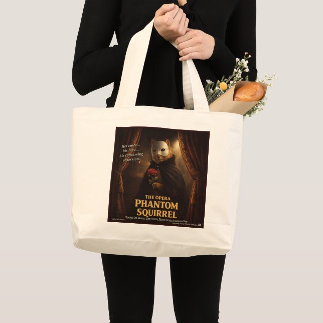 Grand Tote Bag Parodie de l'Opéra Fantôme Écureuil (Devant (produit))
