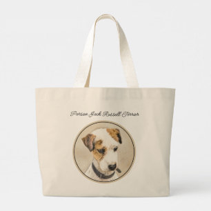 Grand Tote Bag Parson Jack Russell Terrier Peinture Chien d'anima