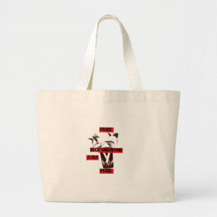 Grand Tote Bag Partagez l'amour : Un verre de Saint Valentin