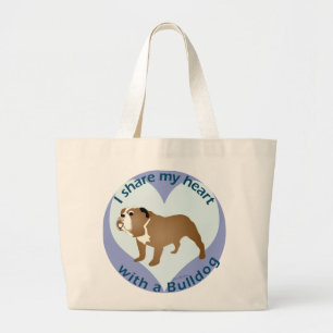 Grand Tote Bag Partagez votre coeur - BOULEDOGUE